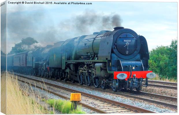 Steam locomotives double-header  Canvas Print by David Birchall