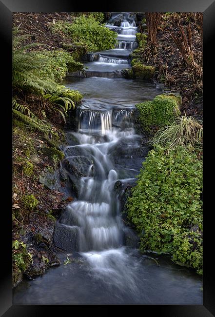 Winter Stream Waterfall Framed Print by Mike Gorton