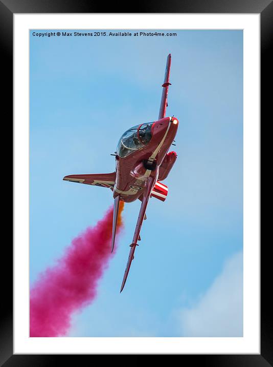  Red Arrows jet on a knife edge Framed Mounted Print by Max Stevens