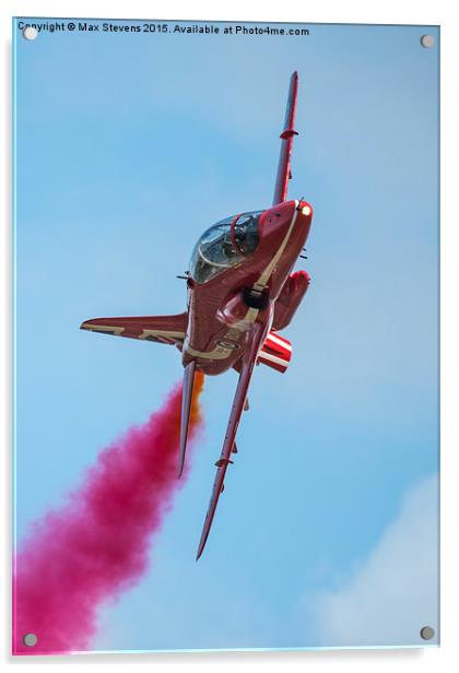  Red Arrows jet on a knife edge Acrylic by Max Stevens
