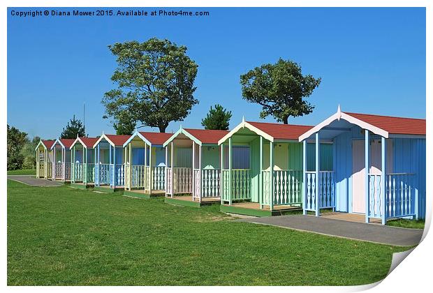  Maldon  Beach Huts  Print by Diana Mower