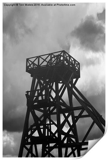 The Winding Tower Geevor Tin Mine  Print by Terri Waters