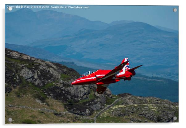  Red Arrows in Snowdonia Acrylic by Max Stevens