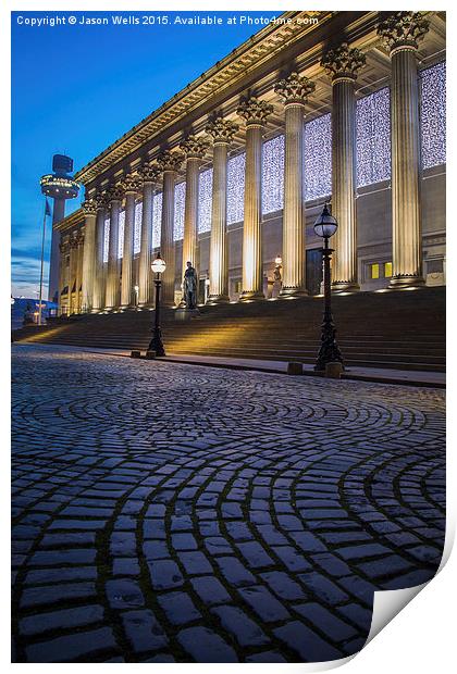 St Georges Hall in the blue hour Print by Jason Wells