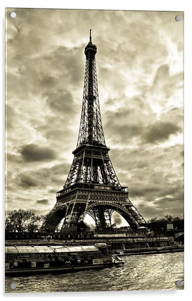 Eiffel Tower By The Seine Acrylic by Jim kernan