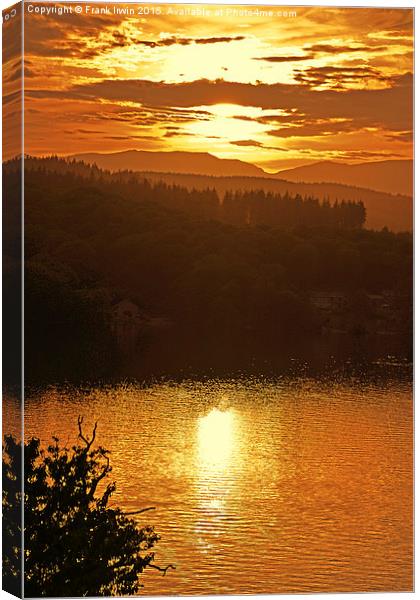  Lakeland sunset, viewed over Windermere Canvas Print by Frank Irwin