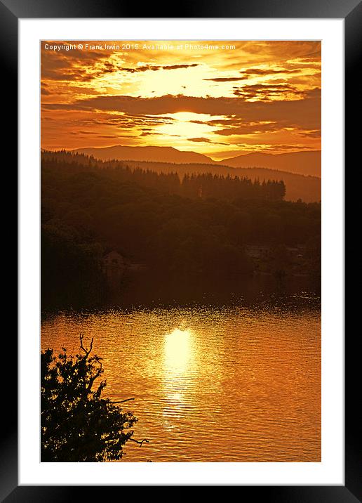  Lakeland sunset, viewed over Windermere Framed Mounted Print by Frank Irwin