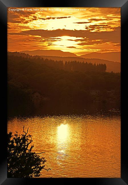  Lakeland sunset, viewed over Windermere Framed Print by Frank Irwin