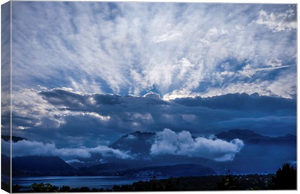 Sunrise on Lake Annecy Canvas Print by Martin Beerens