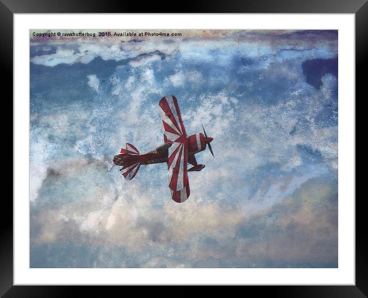 Red White Biplane Framed Mounted Print by rawshutterbug 