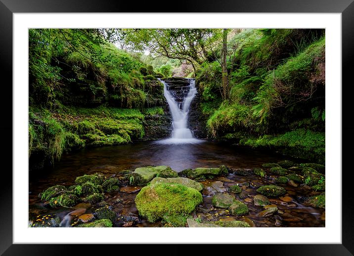 Enchanting Fairbrook Clough Waterfall Framed Mounted Print by Rick Bowden