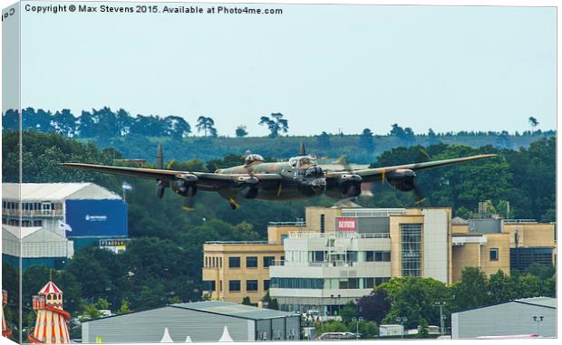  City of Lincoln takes off from Farnborough airsho Canvas Print by Max Stevens