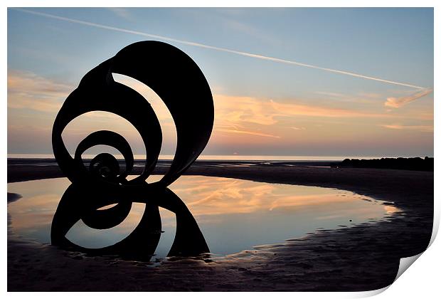 Sunset Mary's Shell at Cleveleys Print by Gary Kenyon