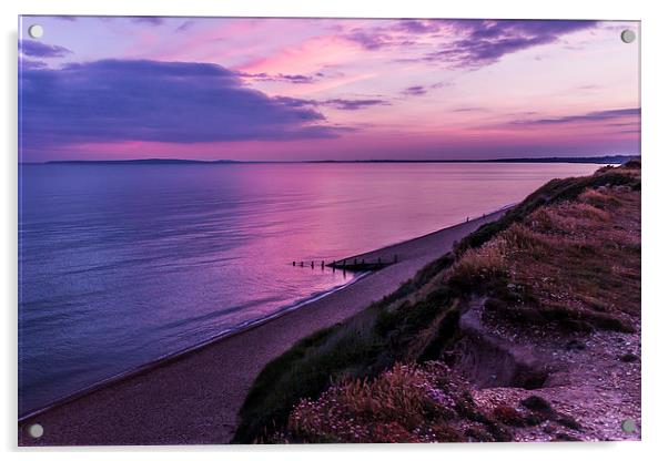  Twilight, Barton On Sea. Acrylic by Peter Bunker