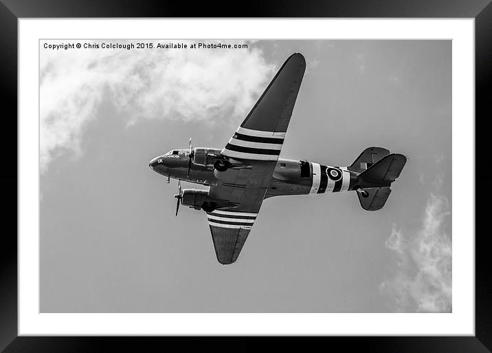 Douglas DC3 Dakota in D-Day colours Framed Mounted Print by Chris Colclough