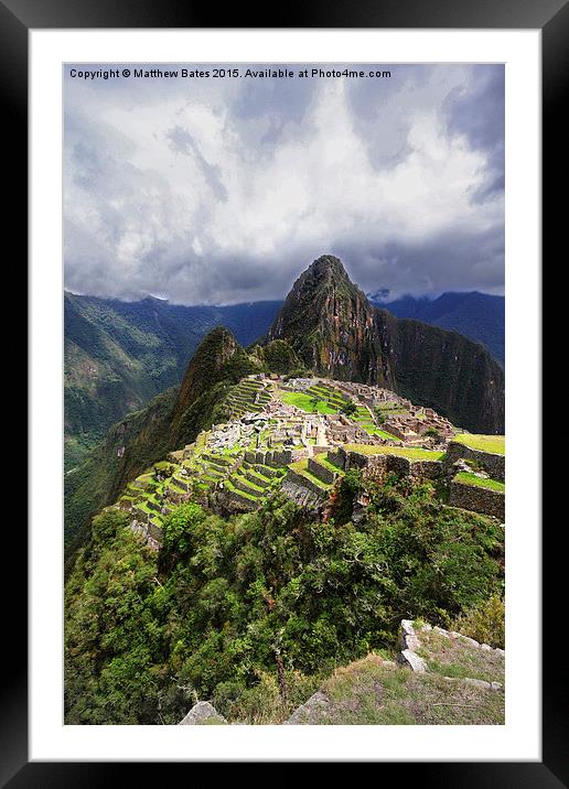  Postcard Machu Picchu Framed Mounted Print by Matthew Bates