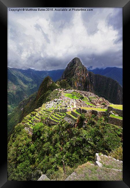  Postcard Machu Picchu Framed Print by Matthew Bates