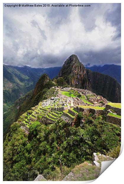 Postcard Machu Picchu Print by Matthew Bates