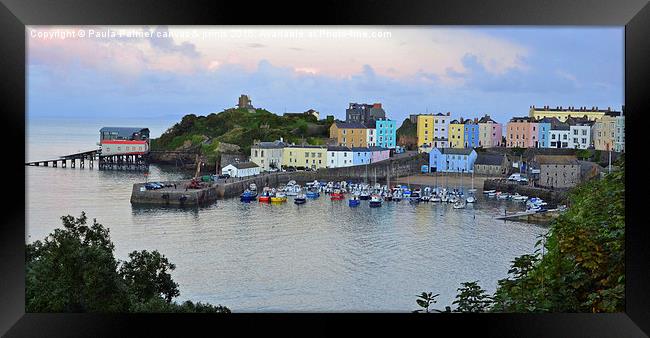  Daytime view of Tenby Harbour Framed Print by Paula Palmer canvas