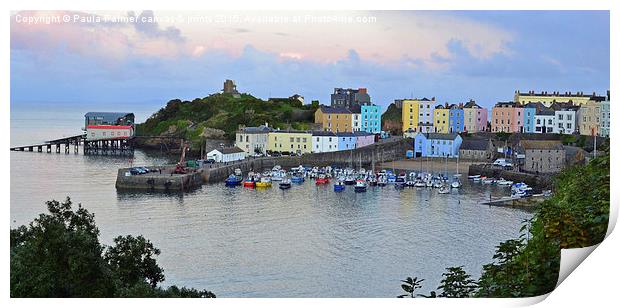  Daytime view of Tenby Harbour Print by Paula Palmer canvas