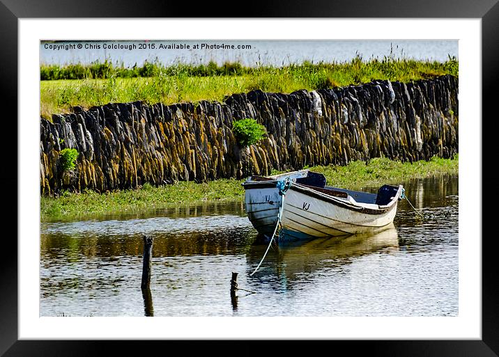 Freshwater Bay, Pembrokeshire, Wales moored boat Framed Mounted Print by Chris Colclough