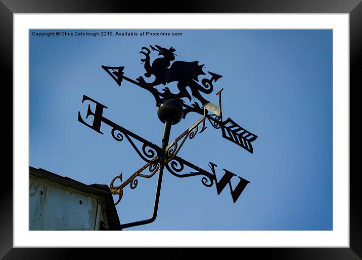 Welsh Dragon Weather Vane Framed Mounted Print by Chris Colclough