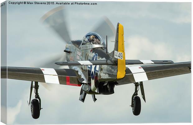  Mustang P51D "Janie" gear up! Canvas Print by Max Stevens