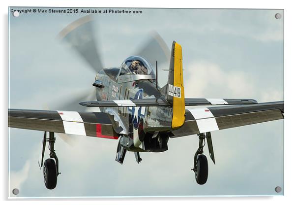  Mustang P51D "Janie" gear up! Acrylic by Max Stevens