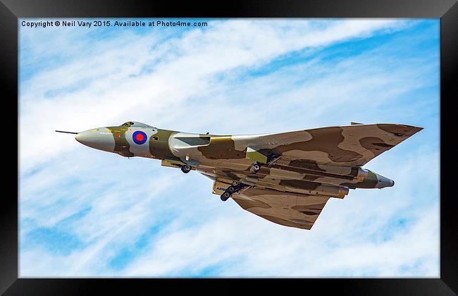  Avro Vulcan XH558 low speed fly past Framed Print by Neil Vary