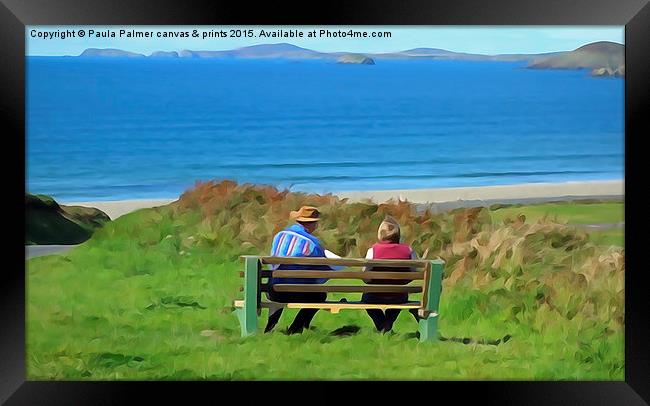 View over Newgale Beach,Pembrokeshire,Wales Framed Print by Paula Palmer canvas