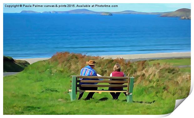 View over Newgale Beach,Pembrokeshire,Wales Print by Paula Palmer canvas