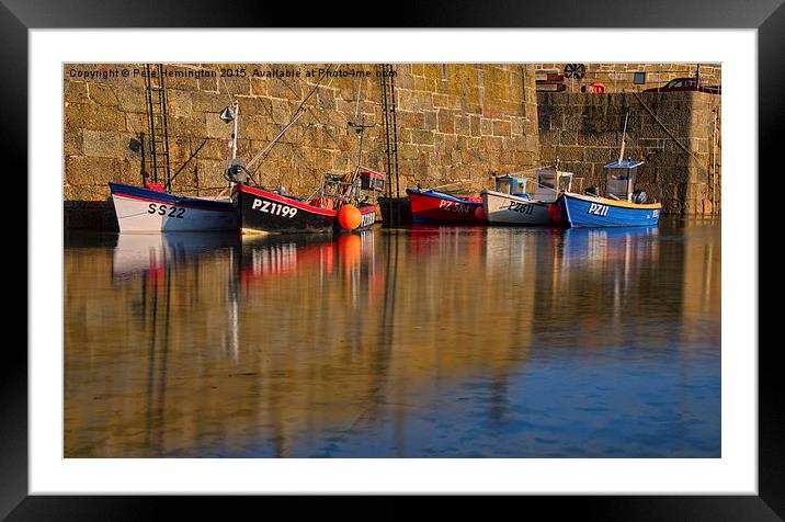  Boats at Mousehole Framed Mounted Print by Pete Hemington