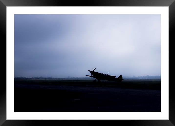 Duxford Mist Morning Framed Mounted Print by J Biggadike