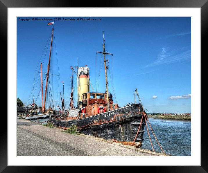  Steam Tug Brent Framed Mounted Print by Diana Mower