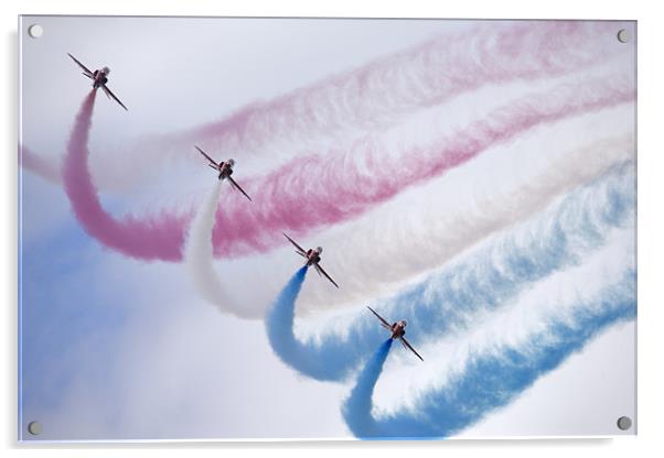 The Red Arrows at Farnborough Airshow Acrylic by Ian Middleton