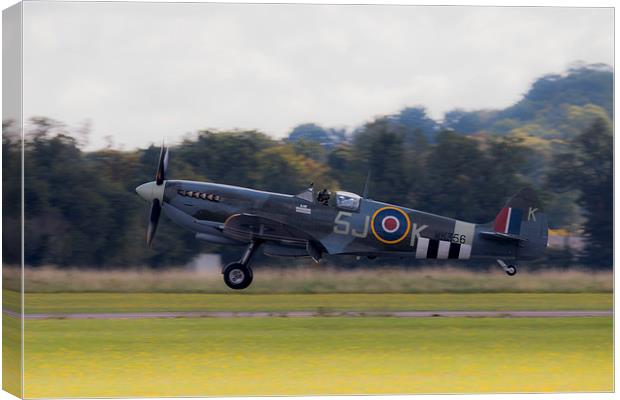 Spitfire MK356 Landing Canvas Print by J Biggadike
