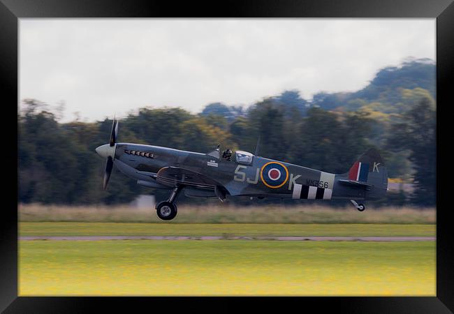 Spitfire MK356 Landing Framed Print by J Biggadike