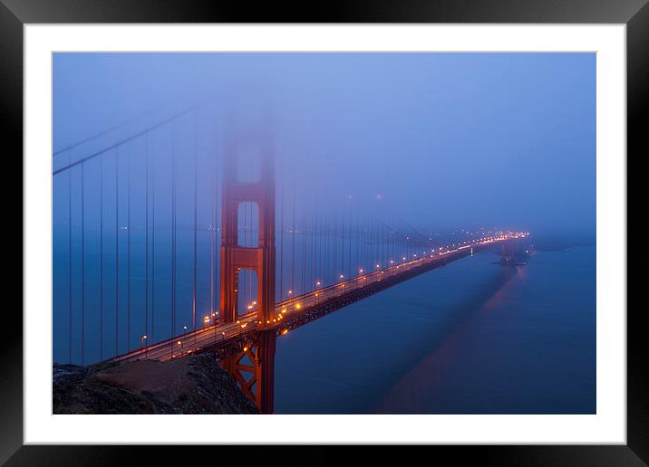 Morning fog at the Golden Gate Bridge Framed Mounted Print by Thomas Schaeffer