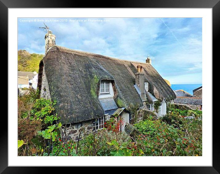  Cadgwith cottages Framed Mounted Print by Beth McAllister