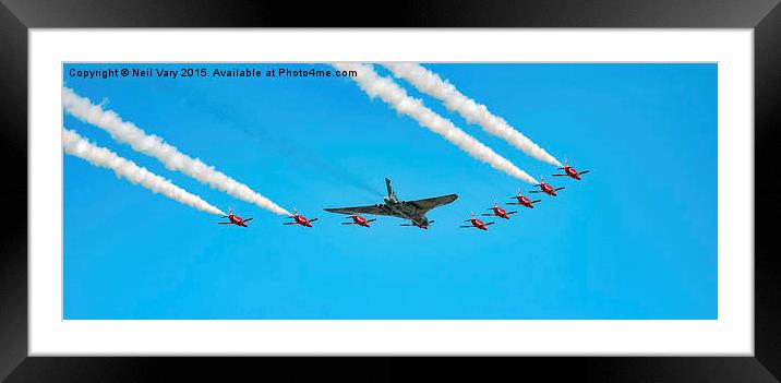  The Last Goodbye Vulcan and Red Arrows Framed Mounted Print by Neil Vary
