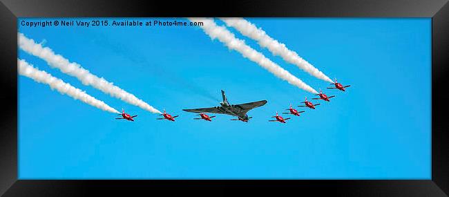  The Last Goodbye Vulcan and Red Arrows Framed Print by Neil Vary