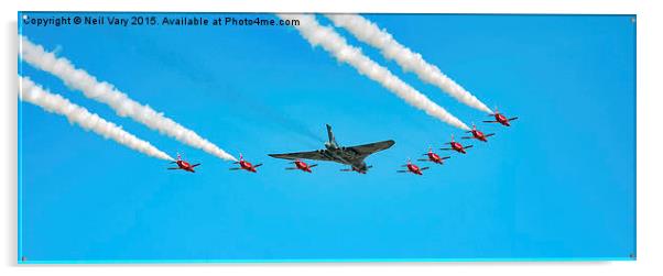  The Last Goodbye Vulcan and Red Arrows Acrylic by Neil Vary