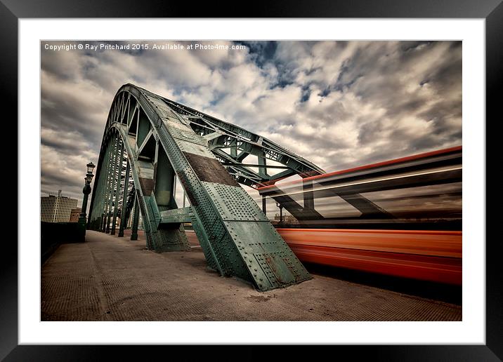  Tyne Bridge and the Bus Framed Mounted Print by Ray Pritchard