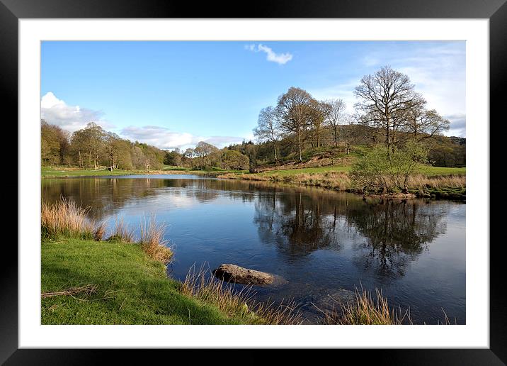 River Brathay Reflections Framed Mounted Print by Gary Kenyon