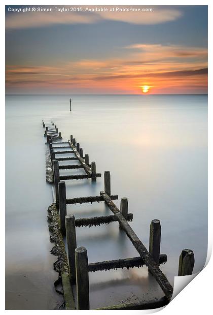  Overstrand at sunrise Print by Simon Taylor