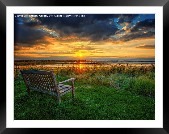  Sit and Reflect As The Sun Goes Down Framed Mounted Print by matthew  mallett