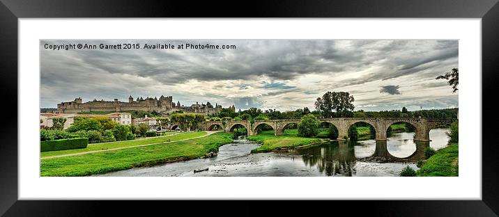 Cite de Carcassonne Panorama Framed Mounted Print by Ann Garrett