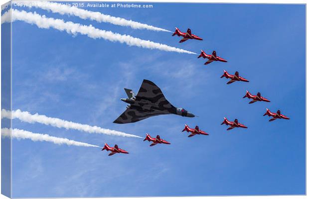 The Vulcan with the Red Arrows Canvas Print by Jason Wells