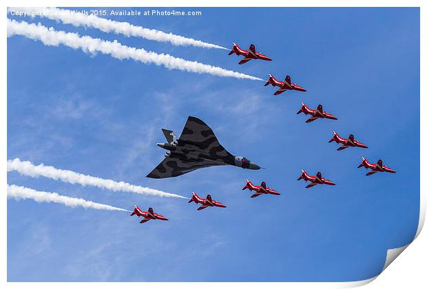 The Vulcan with the Red Arrows Print by Jason Wells