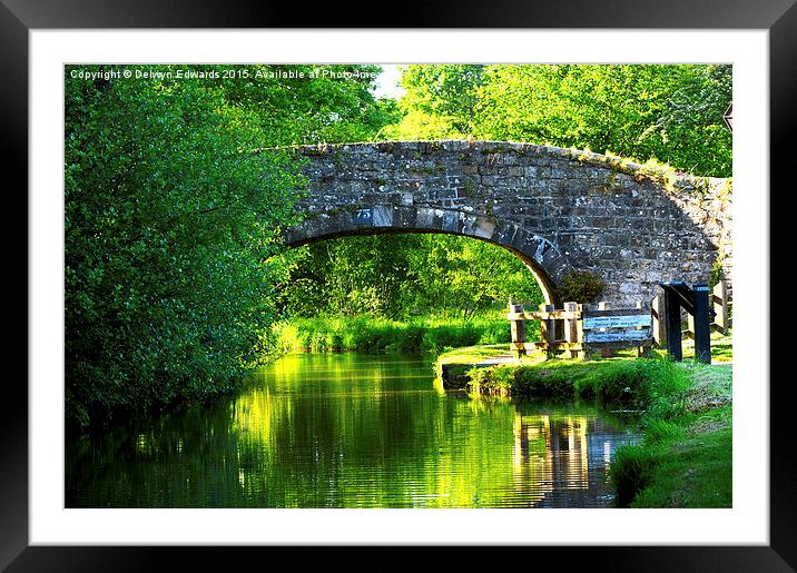 Canal Bridge  Framed Mounted Print by Delwyn Edwards